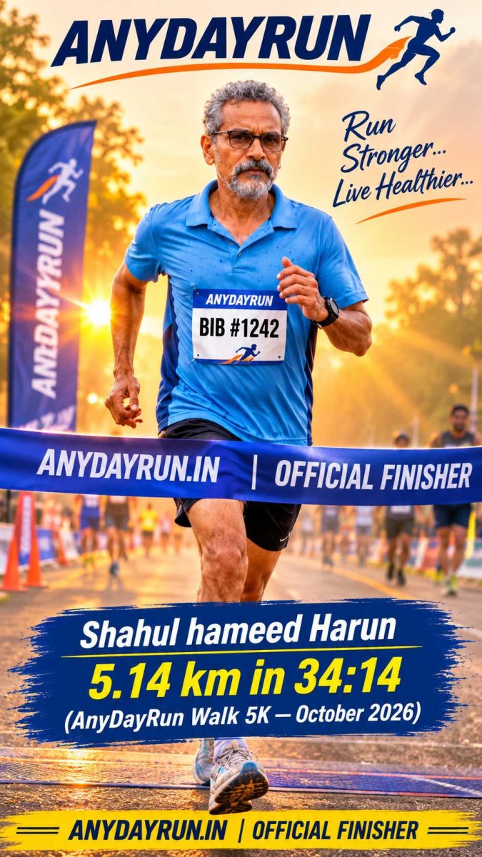 Shahul hameed Harun finisher photo